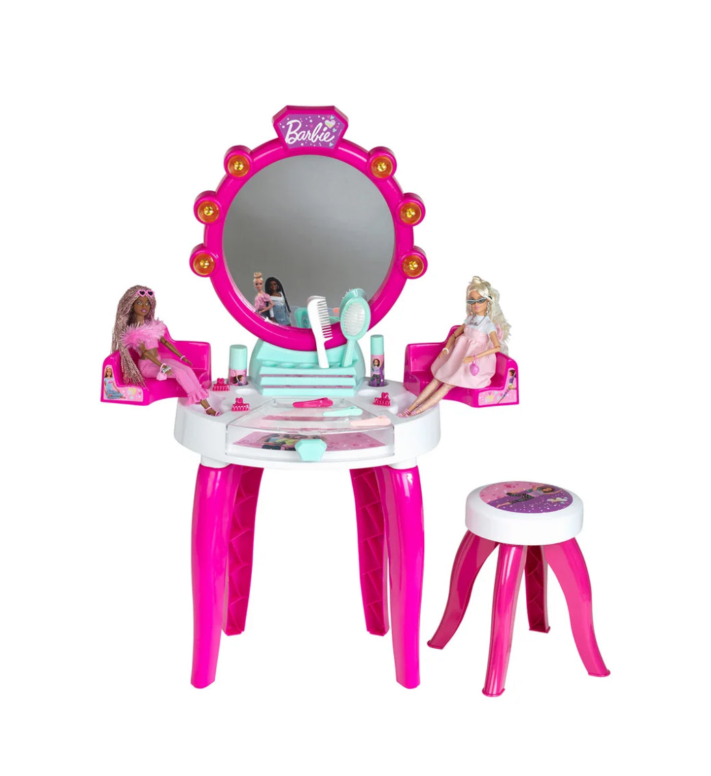 Barbie Παιδικό Σετ Ομορφιάς με Καθρέφτη, Σκαμπό & Αξεσουάρ 90cm