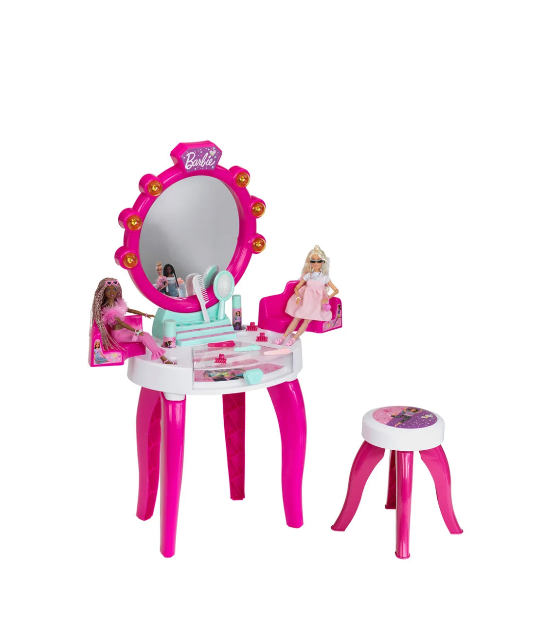 Barbie Παιδικό Σετ Ομορφιάς με Καθρέφτη, Σκαμπό & Αξεσουάρ 90cm