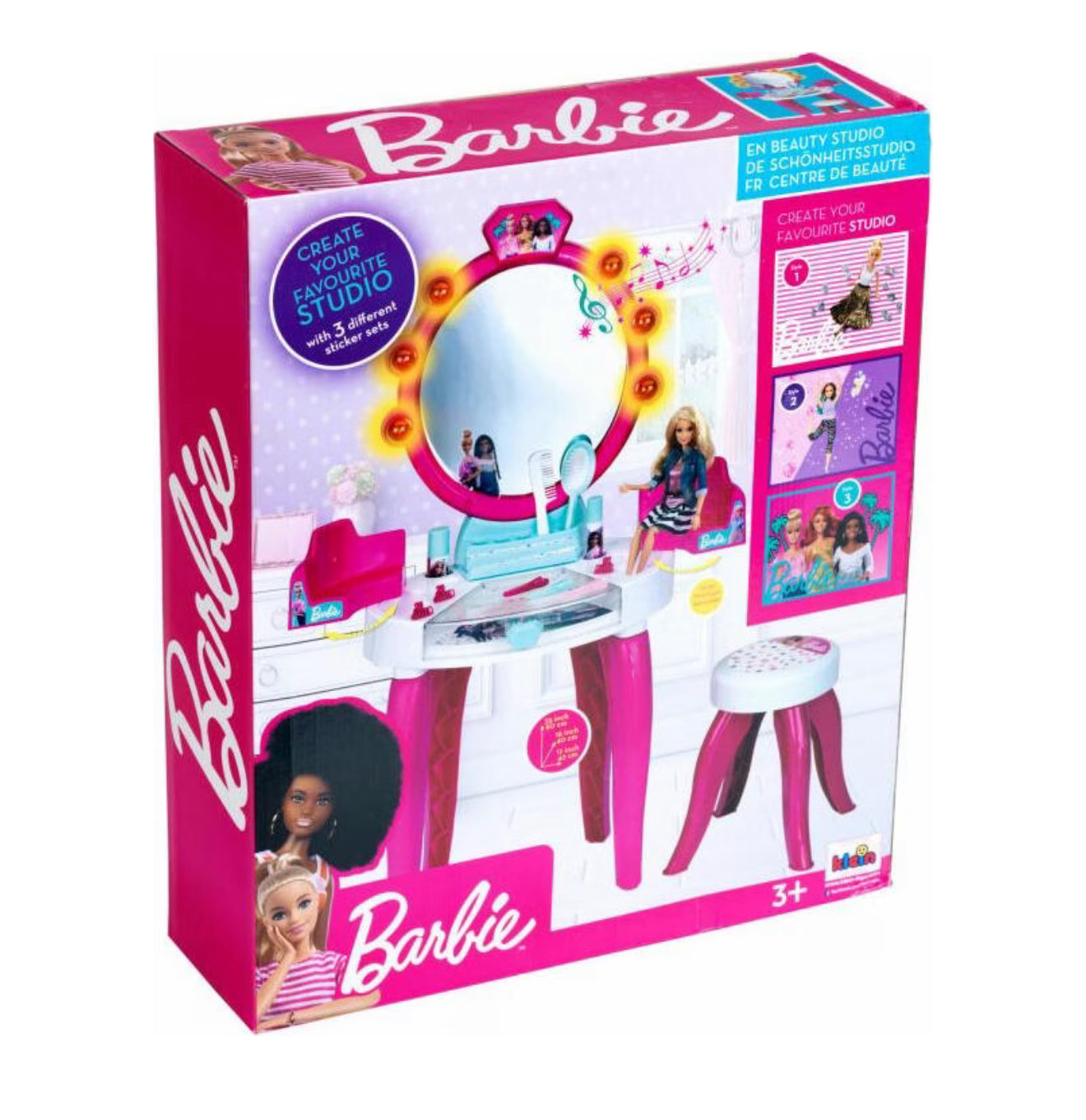 Barbie Παιδικό Σετ Ομορφιάς με Καθρέφτη, Σκαμπό & Αξεσουάρ 90cm